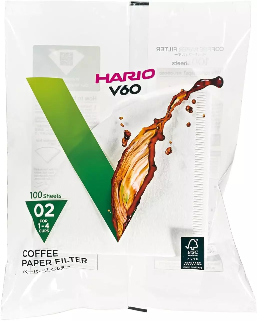 Hario V60 bleached filters, 100pcs